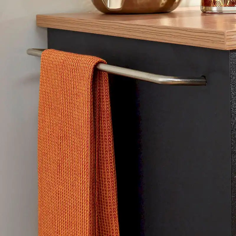 Desserte de cuisine en bois noir avec rangement - 51 x 19 x 36 pouces