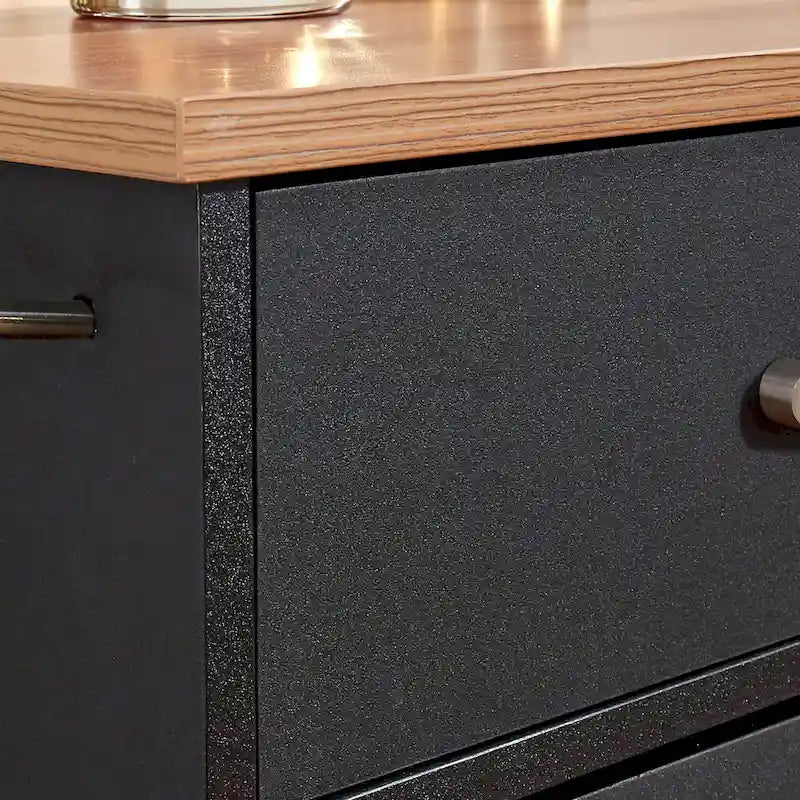 Desserte de cuisine en bois noir avec rangement - 51 x 19 x 36 pouces