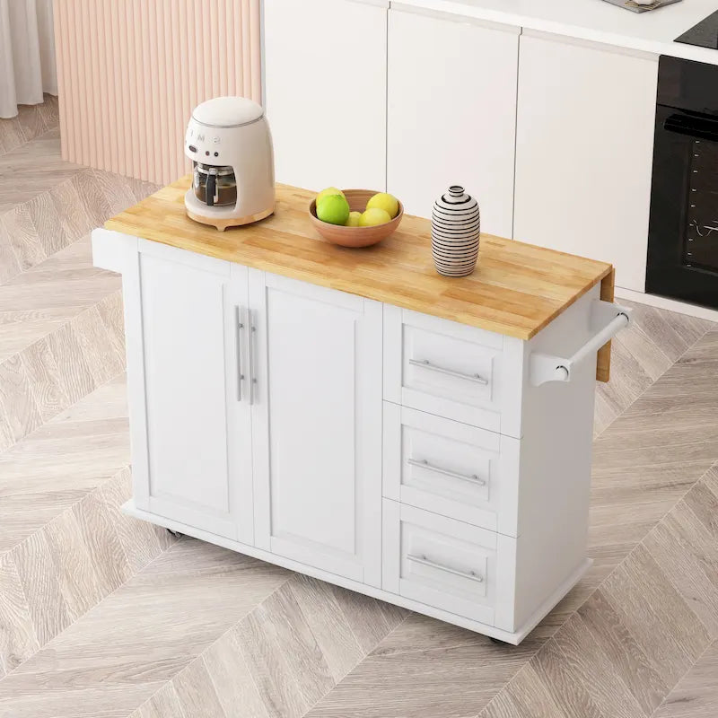 Carrito isla de cocina con armario de 2 puertas