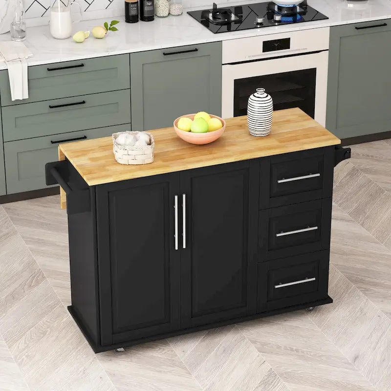 Carrito isla de cocina con armario de 2 puertas
