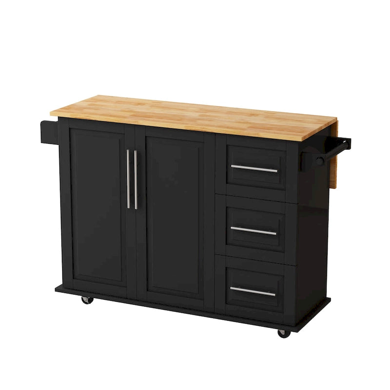 Carrito isla de cocina con armario de 2 puertas