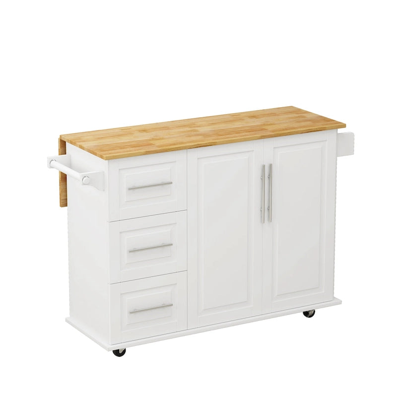 Carrito isla de cocina con armario de 2 puertas