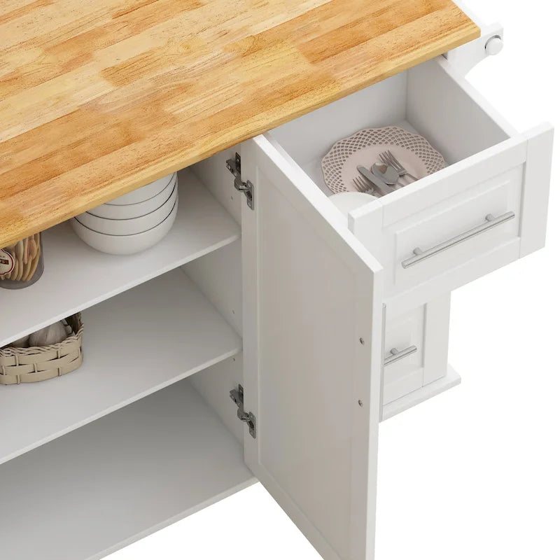 Carrito isla de cocina con armario de 2 puertas
