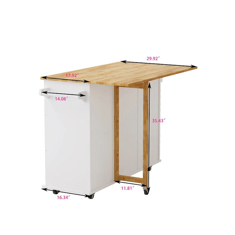 Carrito isla de cocina con armario de 2 puertas