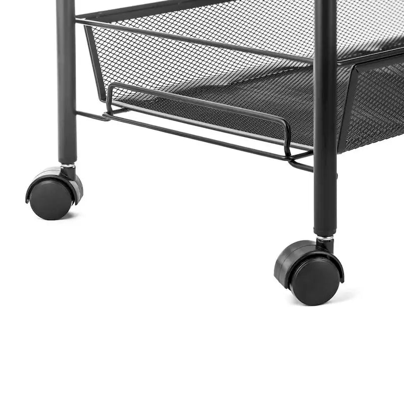 Scaffale metallico portaoggetti da cucina con ruote, a 4 ripiani
