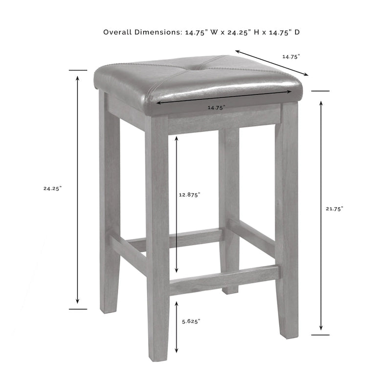 Îlot de cuisine avec tabourets carrés rembourrés - 53P x 50L x 36H pouces
