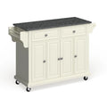 Volwaardige witte keukenkar met granieten blad - 18D x 51.5W x 36H inch