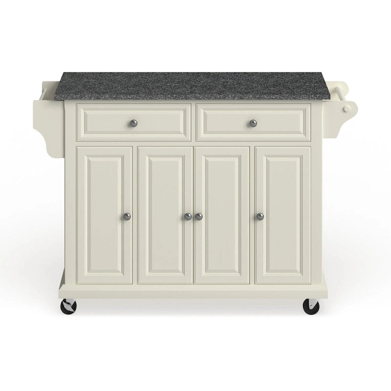 Volwaardige witte keukenkar met granieten blad - 18D x 51.5W x 36H inch