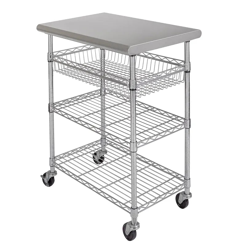 Edelstahl-Servierwagen, NSF-zertifiziert - 30W x 20D x 36H Zoll