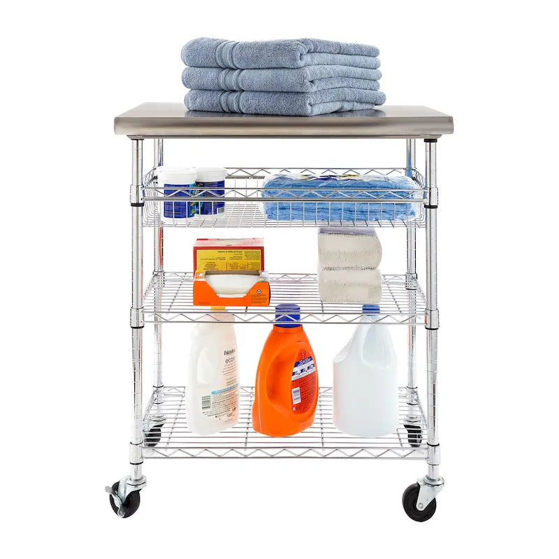 Edelstahl-Servierwagen, NSF-zertifiziert - 30W x 20D x 36H Zoll