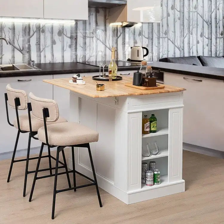 Kücheninsel mit Stauraum und höhenverstellbaren Ablagen auf 3 Ebenen - 47L x 36W x 36H Zoll