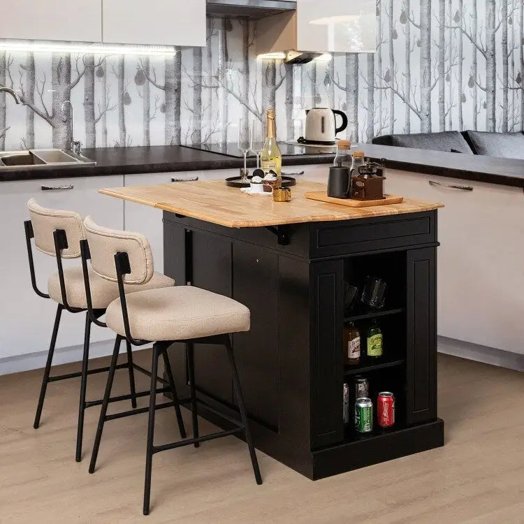 Kücheninsel mit Stauraum und höhenverstellbaren Ablagen auf 3 Ebenen - 47L x 36W x 36H Zoll