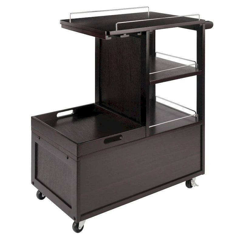 Desserte de divertissement, espresso - 34.25 x 16.77 x 34.37 pouces