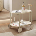 Carrito de bar metálico moderno de 2 niveles con ruedas - 15.75L x 22.83W x 27.56H pulgadas