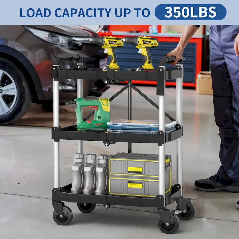 Carrito de cocina portátil de 3 niveles con ruedas giratorias