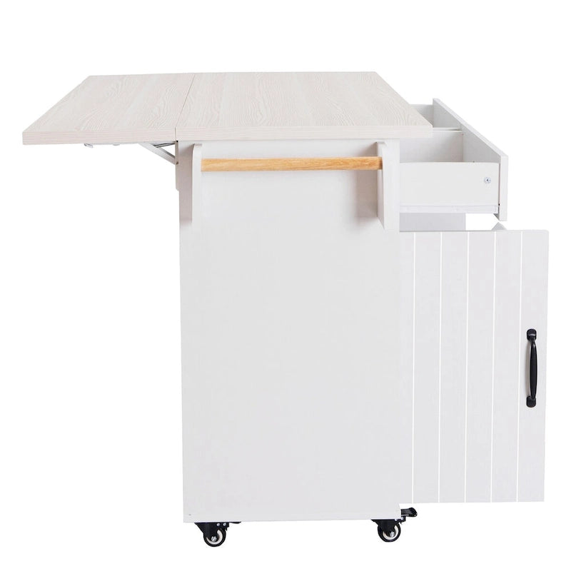 Isla de cocina con gabinete de almacenamiento para cubo de basura