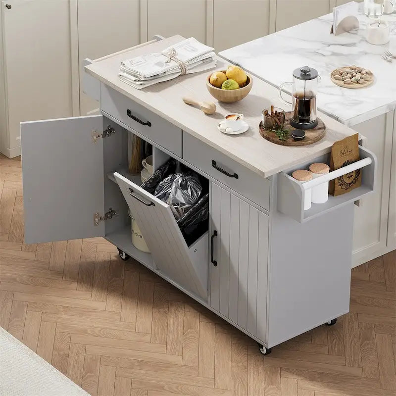Kücheninsel mit Müllbehälter-Stauraumschrank