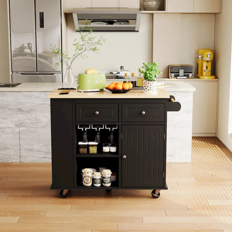 Isla de cocina con toma de corriente