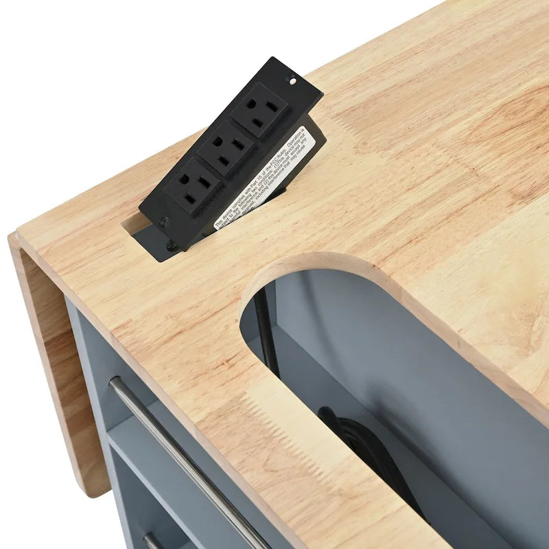 Isla de cocina con toma de corriente