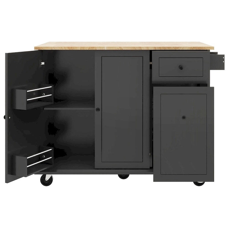 Carrito de cocina con ruedas, estante de almacenamiento interno y armario extraíble