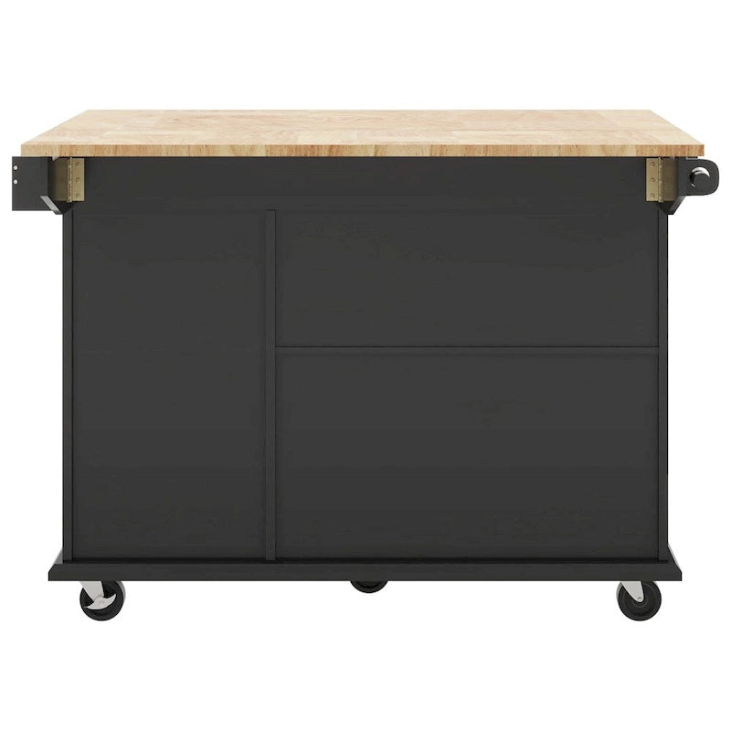 Carrito de cocina con ruedas, estante de almacenamiento interno y armario extraíble