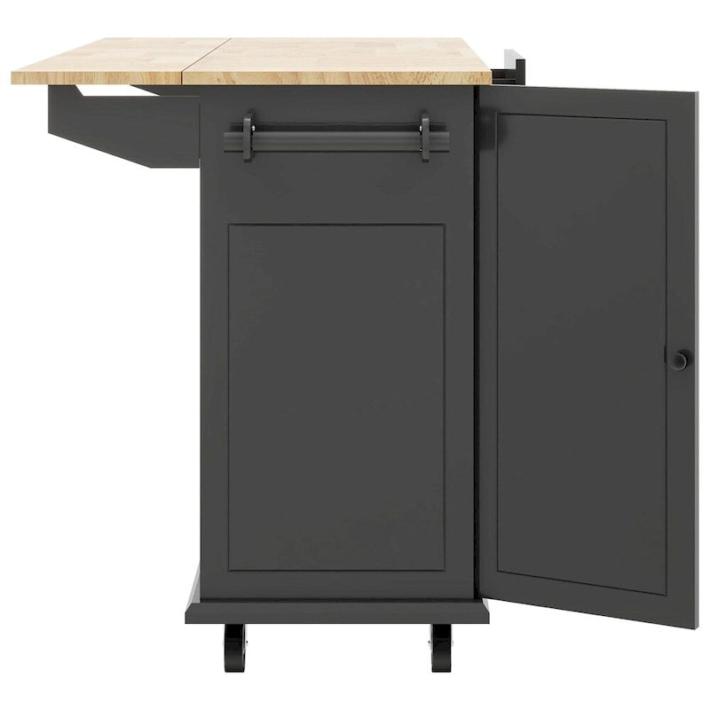 Carrito de cocina con ruedas, estante de almacenamiento interno y armario extraíble
