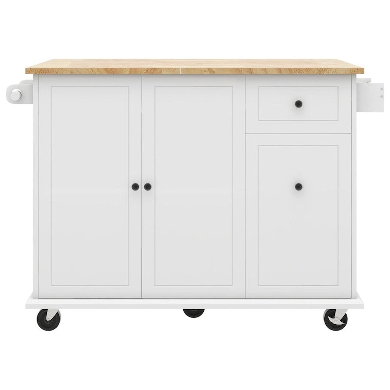 Carrito de cocina con ruedas, estante de almacenamiento interno y armario extraíble