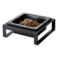 Enkele voerbak voor huisdieren, staal en keramiek - 6.1L x 5.91W x 2.36H inch