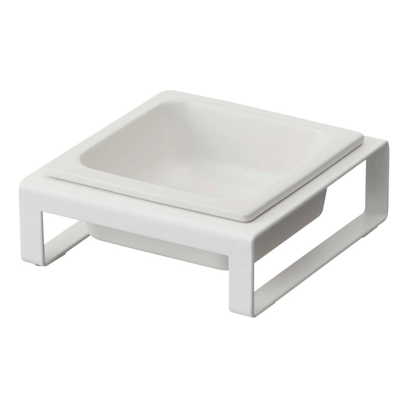 Enkele voerbak voor huisdieren, staal en keramiek - 6.1L x 5.91W x 2.36H inch