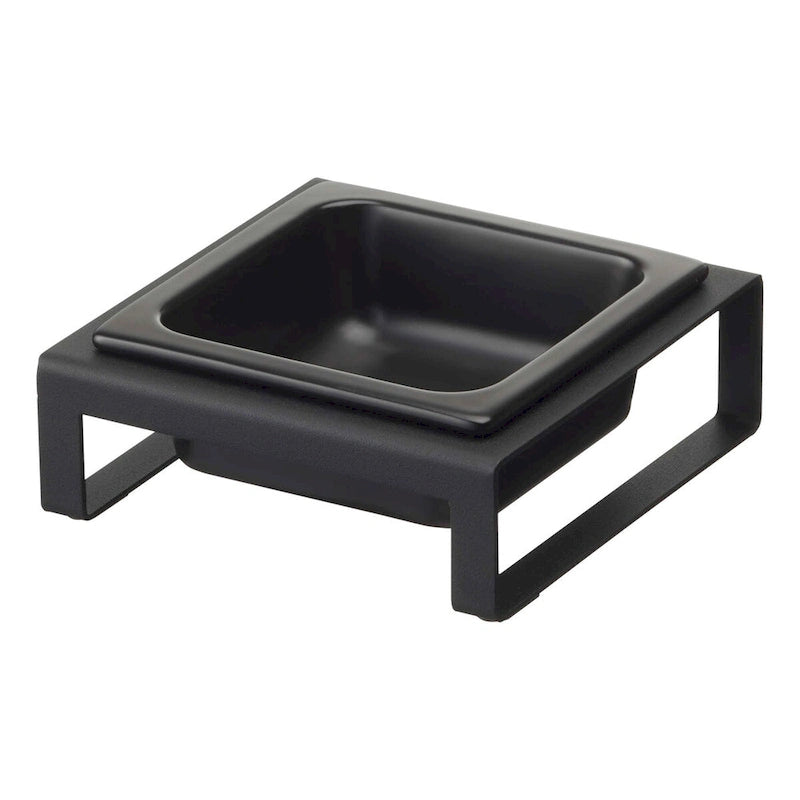 Enkele voerbak voor huisdieren, staal en keramiek - 6.1L x 5.91W x 2.36H inch