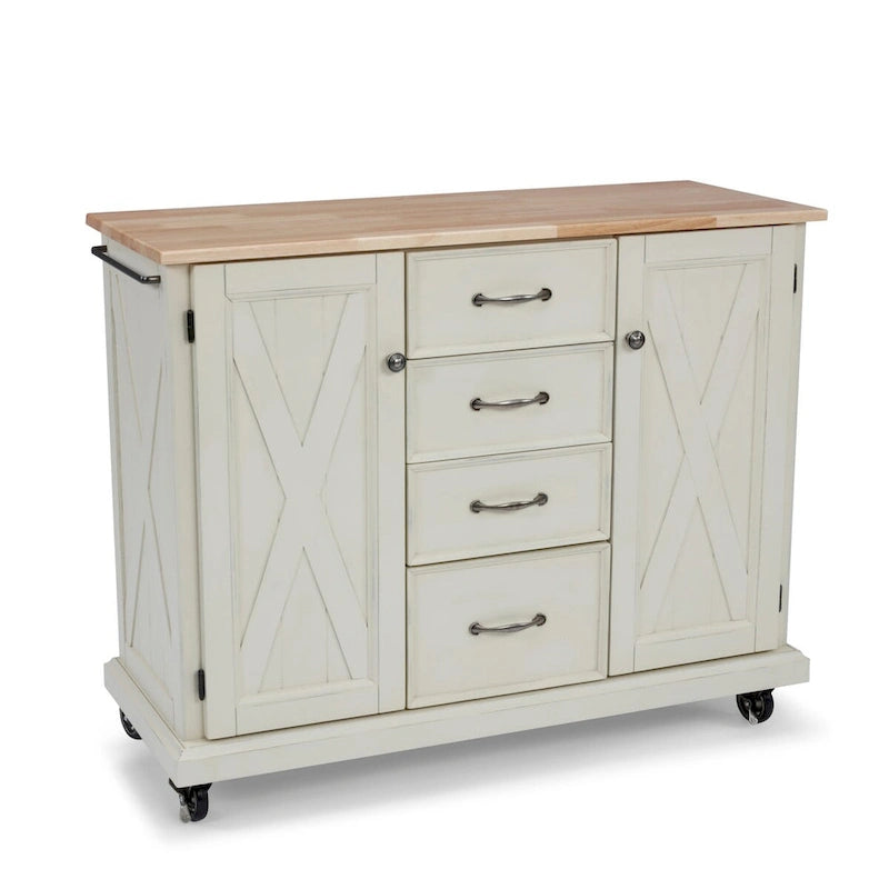 Gebroken witte houten keukentrolley - 45 x 36 x 16 inch