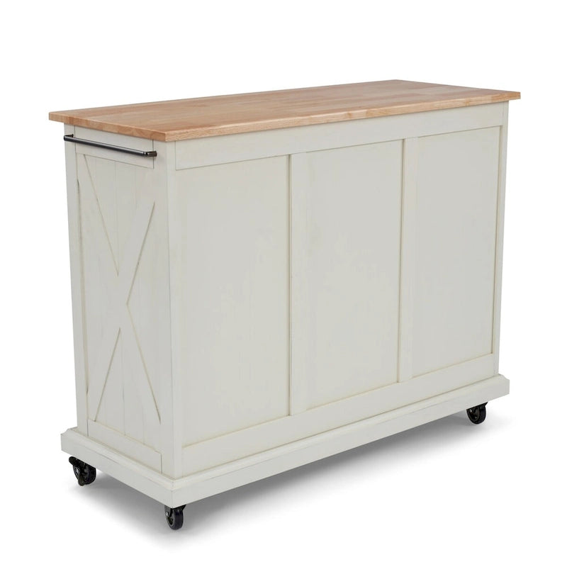 Gebroken witte houten keukentrolley - 45 x 36 x 16 inch
