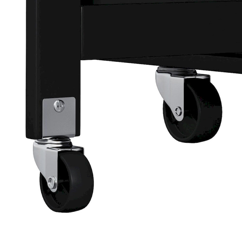Carrello isola da cucina con mobiletto a 2 ante, 2 cassetti e piano pieghevole