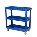 Carrito auxiliar de acero resistente de 3 niveles con ruedas bloqueables, 450 LBS