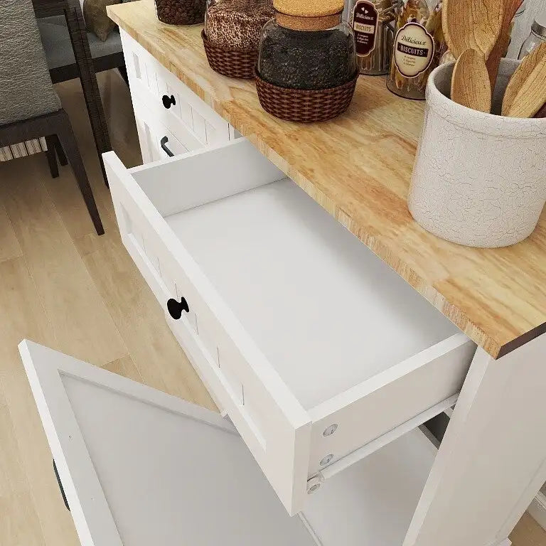 Armario para basura de cocina con 2 cajones